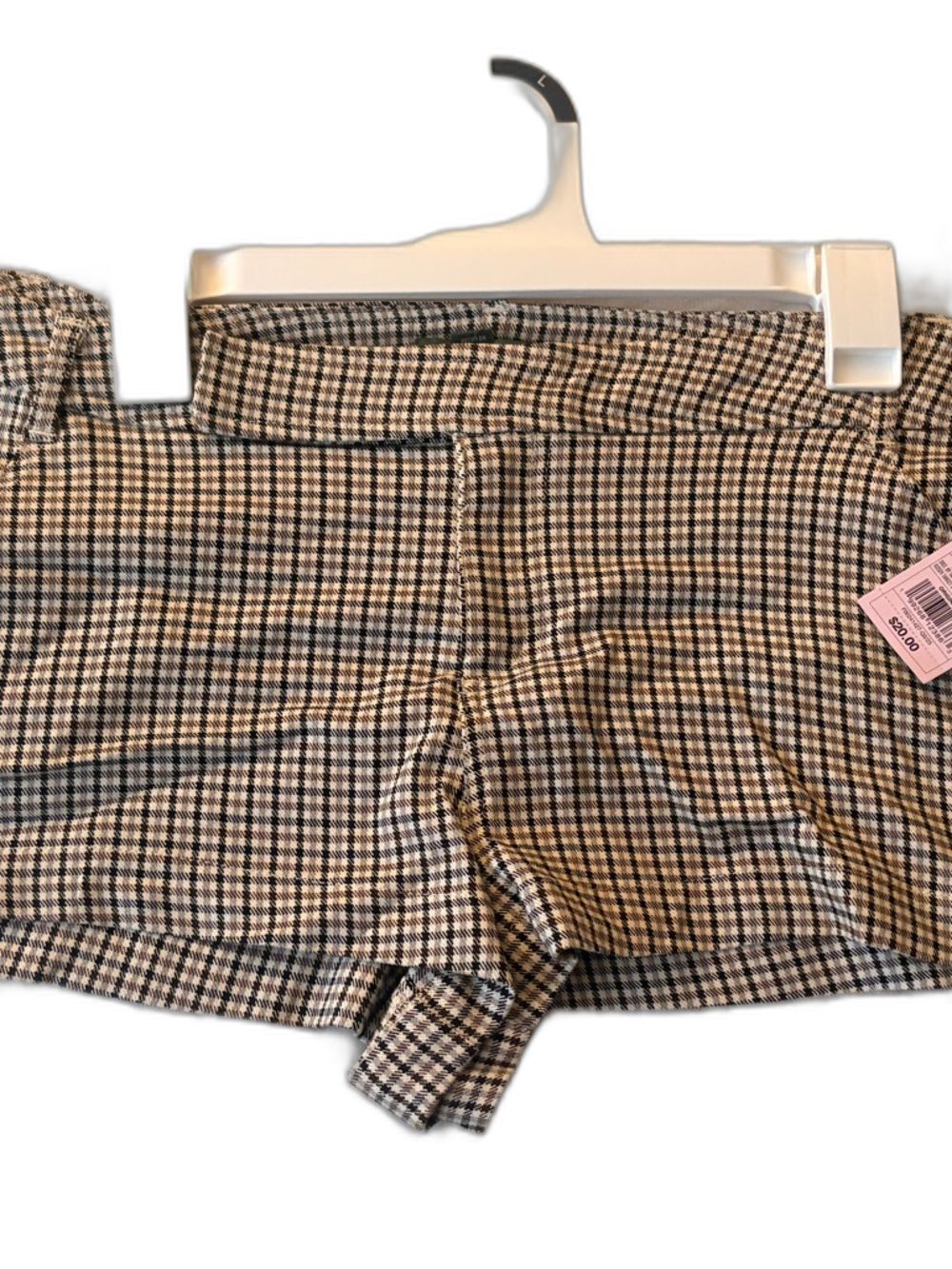 wild fable Black and Cream Plaid High Waist Shorts